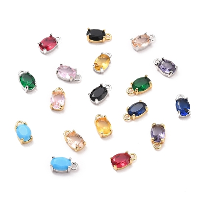 Экологически чистая латунь со стеклянными подвесками, долговечный, без свинца, без кадмии и без никеля, овальные, реальный 18 k позолоченный