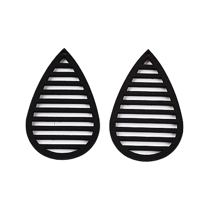 Большие подвески из натурального дерева тополь, окрашенные, слеза