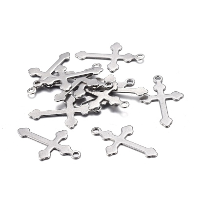 201 Stainless Steel Pendants, Laser Cut, Cross
