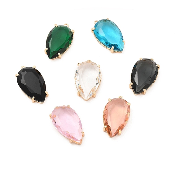 K 9 стеклянные подвески, слезинки, с легкими золотыми тонами латуни, граненые