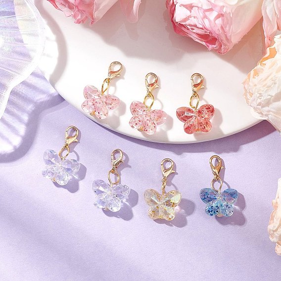 Подвесные украшения из прозрачного акрила в виде бабочки, Сплав с застежками когтя омара