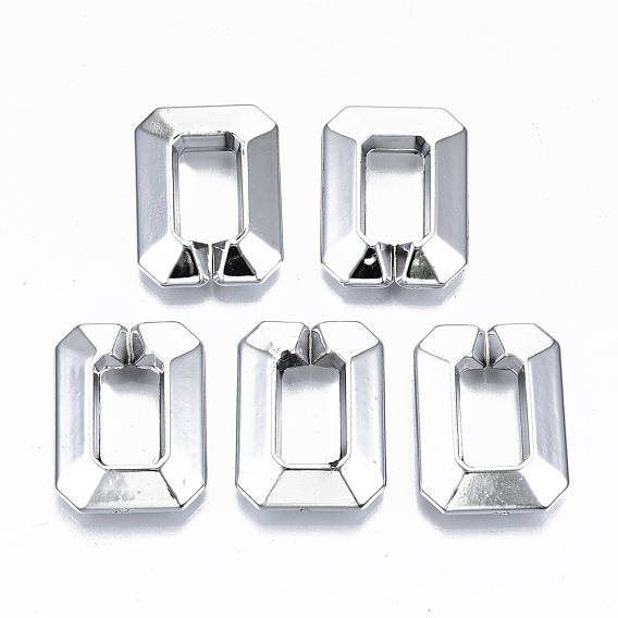 CCB Plastic Linkings Rings, Quick Link Connectors, For Jewelry Cross Chains Making, Rectangle
