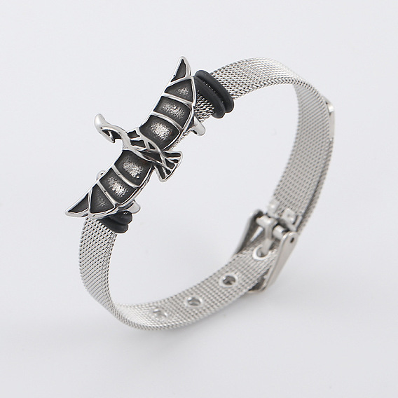 Панк 304 браслеты для часов из нержавеющей стали для мужчин, орел