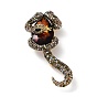 Broche en strass en alliage de style tibétain, serpent, Or antique