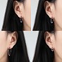 925 Sterling Silver Circle Beaded Huggie Hoop Earrings for Women