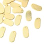 SHEGRACE Brass Pendants, Oval Charms, Stamping Blank Tag, Brushed Finish, Cadmium Free & Lead Free & Nickel Free