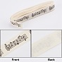 Gorgecraft Cotton Ribbon, for Present, Gift Packing, Word Pattern