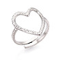 304 манжеты из полого сердца из нержавеющей стали, текстурированные открытые кольца для женщин и девочек