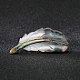 Abalone Shell/Paua Shell Feather Shape Lapel Pin, Creative Brooch for Women
