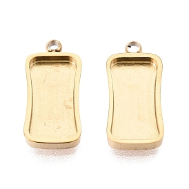 304 компонент подвески-кабошона из нержавеющей стали, прямоугольные, ионное покрытие (ip)