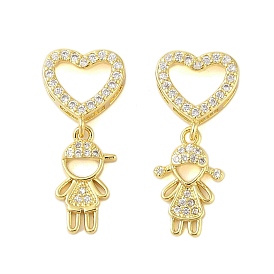 Покрытие стойки латунь микропаве прозрачные подвески из кубического циркония, без кадмия и без свинца, долговечный, человек