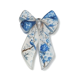 Pendentifs acryliques imprimés, charmes bowknot