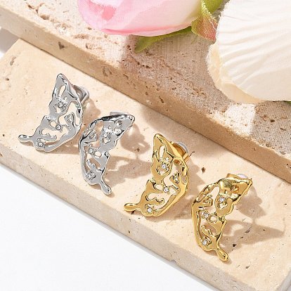 304 серьги из нержавеющей стали горный хрусталь, слева и справа