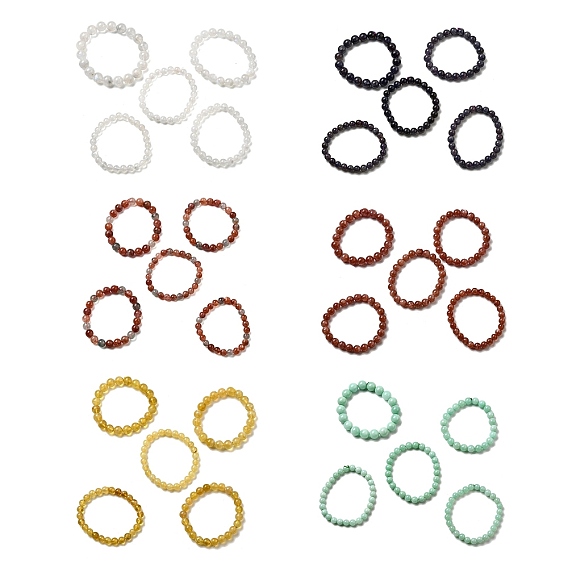 Браслеты из круглых бусин из натуральных драгоценных камней для женщин, смешанных форматов