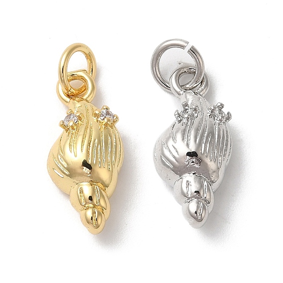 Подвески из латуни с покрытием из прозрачного кубического циркония, с целью перехода в кольце, долговечный, без свинца и без кадмия, раковина