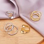925 Sterling Silver Interlock Triple Loops Chunky Ring, Wire Wrap Jewelry for Women