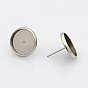 304 Stainless Steel Flat Round Stud Earring Settings
