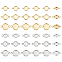 36 шт. 6 стили латунный соединитель кабошон настройки, плоско-круглые