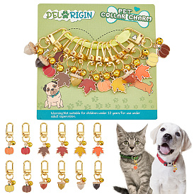 12 шт сплава эмали желуди/тыква/кленовый лист подвесные украшения, подвески с поворотными застежками, подвески на клипсах, для украшения домашних животных