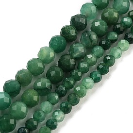 Природные африканские нефритовые бусы пряди, граненые, класс АА, круглые