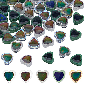 60шт 5 цветные двухцветные стеклянные бусины, чувствительные к температуре бусины, меняющие цвет, сердце