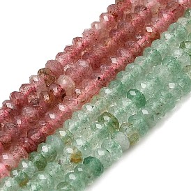 Природного кварца клубники нитей бисера, рондель, граненые