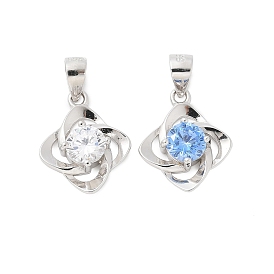 Подвески из тонкого серебра с кубическим цирконием, , платина, родий