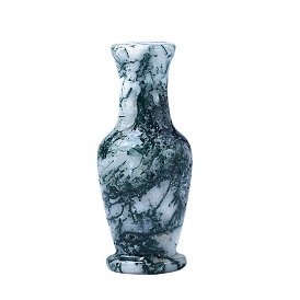 Gemstone Carved Vase Figurines, for Home Office Desktop Feng Shui Ornament