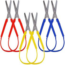 Stainless Steel Loop Scissors, with Plastic Loop Handle, Adaptive Cutting Scissors, for Teens and Adults