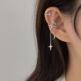 Minimalist and Elegant Ear Clips Set for Women - Moon and Star Design