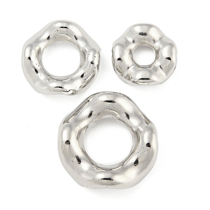CCB Plastic European Beads, Large Hole Beads, Flat Round