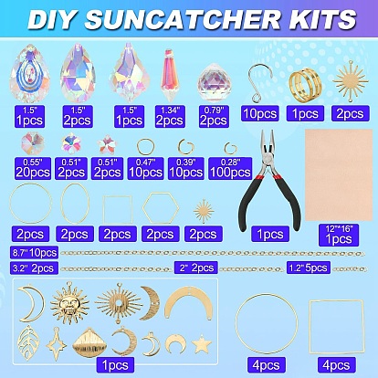 Crystal Glass & Brass Sun Catcher Pendant Diy Kit, Rainbow Maker, DIY Garden & Home Decoration Kit