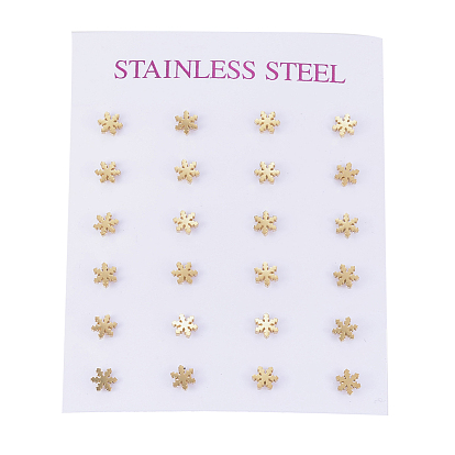 304 Stainless Steel Ear Studs, Hypoallergenic Earrings, Snowflake