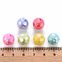 Opaque Acrylic Beads, Faceted, Dyed, AB Color, Round