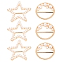 Gorgecraft 6Pcs Star & Flat Round Alloy Buckles, with ABS Plastic Imitation Pearl White Beads