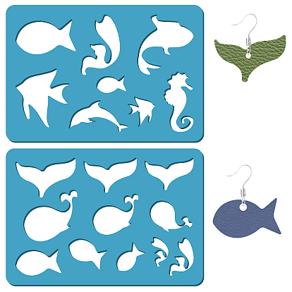 Акриловая серьга ручной работы шаблон, трафареты для резки кожи, глубокое синее небо