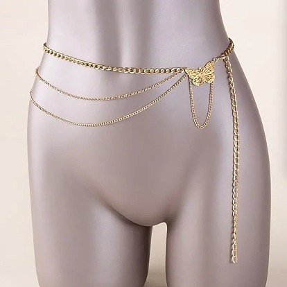 Сплав бабочка кисточка витые поясные цепи для женщин