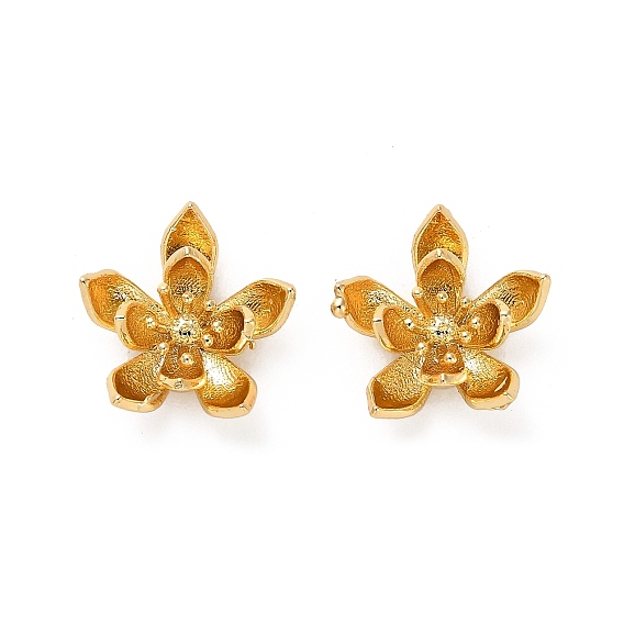 Шапочки и конусы для бусин, латунные, без кадмия, без никеля и без свинца, цветок