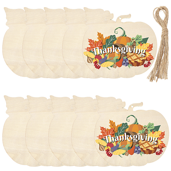 Незаконченные подвесные украшения из дерева на тему Дня благодарения, детские принадлежности для рисования, настенные украшения, с пеньковой веревки