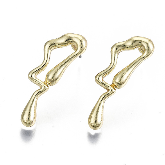 Alloy Stud Earrings, with Steel Pins, Cadmium Free & Nickel Free & Lead Free