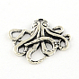 Octopus Tibetan Style Alloy Pendants, Cadmium Free & Lead Free, 20.5x24x2.5mm, Hole: 1.5mm, about 810pcs/1000g