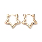 Серьги-кольца из латуни с микро-паве, звезда