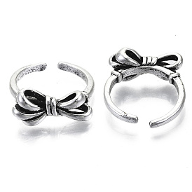 Zinc Alloy Cuff Finger Rings, Open Rings, Cadmium Free & Lead Free, Bowknot