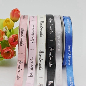 Printed Polyester Ribbons, Garment Accessory, Word Handmade