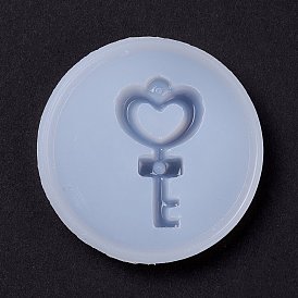 Heart Key DIY Food Grade Silicone Molds, Resin Casting Molds, For UV Resin, Epoxy Resin Jewelry Making