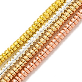 Brins de perles d'hématite non magnétiques synthétiques galvanisées, disque, perles heishi