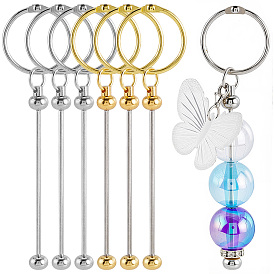 10 шт. 2 цвета железные стержни с бусинами для брелоков