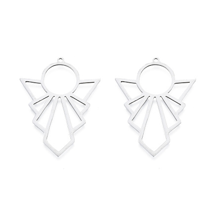 201 Stainless Steel Pendants, Outline Charms, Angel