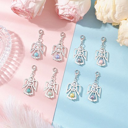 Стеклянные жемчужные бусины подвески украшения, с карабин-лобстерами , ангел