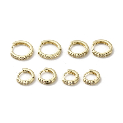 Серьги-кольца из латуни с микропаве из кубического циркония, долговечный, кольцо